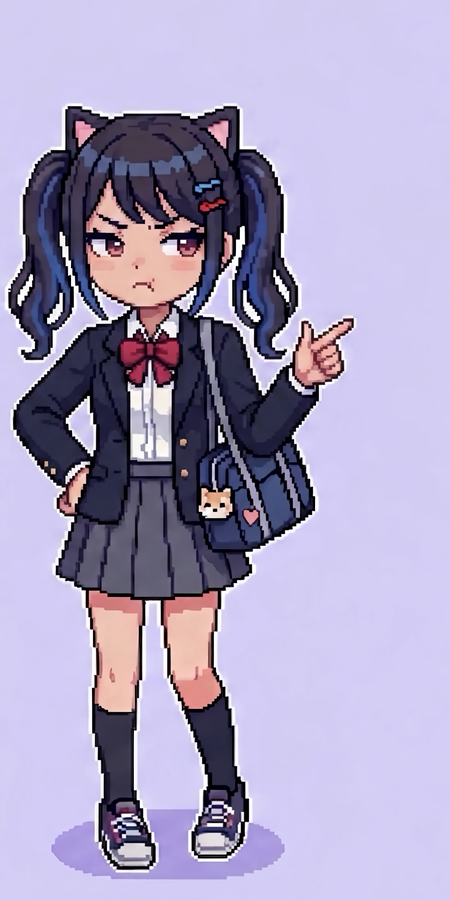腕を組んでそっぽを向く女の子のイラスト